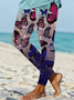 Damen Schmetterling Lässig Alle Jahreszeiten Print Lang Leggings