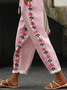 Damen Geblümt Lang Hose Lässig Frühling/Herbst Hose