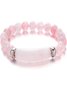Neu Naturstein 8mm Amethyst Rosa Quarz zerquetscht Stein Schmetterling Zweiteiliges Armband