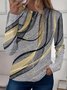 Damen Farbblock Langarm T-Shirts T-Shirt Rundhals Lässig Frühling/Herbst Oberteile