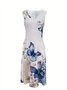 Damen Geblümt Print Zweiteiliges Set Täglich Kurzarm Lässig Sommer Mantel mit Rock Matching Set