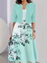 Damen Geblümt Print Zweiteiliges Set Täglich Kurzarm Lässig Sommer Mantel mit Rock Matching Set