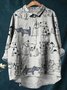 Damen Polka Dots Langarm Bluse Frühling/Herbst Print Schalkragen Täglich Retro Oberteile