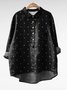 Damen Polka Dots Langarm Bluse Frühling/Herbst Print Schalkragen Täglich Retro Oberteile