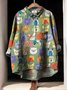 Damen Polka Dots Langarm Bluse Frühling/Herbst Print Schalkragen Täglich Retro Oberteile