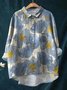 Damen Polka Dots Langarm Bluse Frühling/Herbst Print Schalkragen Täglich Retro Oberteile
