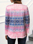 Damen Geblümt Langarm T-Shirts T-Shirt Rundhals Print Lässig Frühling/Herbst T-Shirt mit Grafik Oberteile