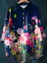 Damen Polka Dots Langarm Bluse Frühling/Herbst Print Schalkragen Täglich Retro Oberteile