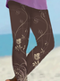 Damen Geblümt Lässig Alle Jahreszeiten Print Lang Leggings