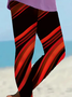 Damen Abstrakt Lässig Alle Jahreszeiten Print Lang Leggings