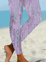 Damen Abstrakt Lässig Alle Jahreszeiten Print Lang Leggings
