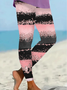 Damen Abstrakt Lässig Alle Jahreszeiten Print Lang Leggings