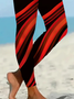 Damen Abstrakt Lässig Alle Jahreszeiten Print Lang Leggings