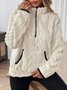 Damen Unifarben V-Ausschnitt Lässig Frühling/Herbst Langarm Sweatshirt