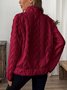 Damen Unifarben V-Ausschnitt Lässig Frühling/Herbst Langarm Sweatshirt