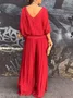 Damen Unifarben Nahtverarbeitung Zweiteiliges Set Täglich Halbarm Lässig Sommer Bluse mit Hose Matching Set
