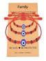 Teuflisch Ösen Rot Geflochten Armband Familie Schwarz Abstandshalter Korn Eltern-Kind Armband Teuflisch Ösen Geflochten Armband Set