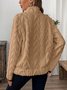 Damen Unifarben V-Ausschnitt Lässig Frühling/Herbst Langarm Sweatshirt
