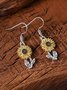 Retro Einfach Sonnenblume Ohrringe Pendant Damen Fashion Beliebt Bohemien Pflanze Blume Ohrringe