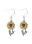 Retro Einfach Sonnenblume Ohrringe Pendant Damen Fashion Beliebt Bohemien Pflanze Blume Ohrringe
