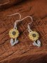 Retro Einfach Sonnenblume Ohrringe Pendant Damen Fashion Beliebt Bohemien Pflanze Blume Ohrringe