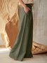Damen Unifarben Lang Elastische Taille Hose Lässig Frühling/Herbst Hose