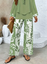 Damen Geblümt Print Zweiteiliges Set Täglich Langarm Lässig Frühling/Herbst Bluse mit Hose Matching Set