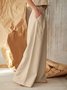Damen Unifarben Lang Elastische Taille Hose Lässig Frühling/Herbst Hose