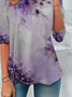 Damen Abstrakt Langarm T-Shirts T-Shirt Rundhals Print Lässig Frühling/Herbst T-Shirt mit Grafik Oberteile