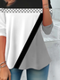 Damen Abstrakt Langarm T-Shirts T-Shirt Rundhals Print Lässig Frühling/Herbst T-Shirt mit Grafik Oberteile
