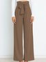 Damen Unifarben Lang Elastische Taille Hose Lässig Frühling/Herbst Hose