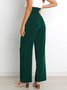 Damen Unifarben Lang Elastische Taille Hose Lässig Frühling/Herbst Hose
