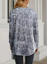 Damen Abstrakt Langarm T-Shirts T-Shirt Rundhals Print Lässig Frühling/Herbst T-Shirt mit Grafik Oberteile