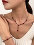 Französisch Retro Blume Schmuck Set romantisch Rosa Armband Nische Vielseitig hochwertig Halskette 3-teilig Set