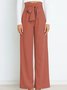 Damen Unifarben Lang Elastische Taille Hose Lässig Frühling/Herbst Hose