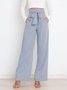 Damen Unifarben Lang Elastische Taille Hose Lässig Frühling/Herbst Hose