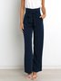 Damen Unifarben Lang Elastische Taille Hose Lässig Frühling/Herbst Hose