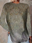 Damen Paisley Langarm T-Shirts T-Shirt Rundhals Print Lässig Frühling/Herbst T-Shirt mit Grafik Oberteile
