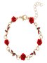 Französisch Retro Blume Schmuck Set romantisch Rosa Armband Nische Vielseitig hochwertig Halskette 3-teilig Set