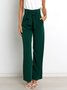 Damen Unifarben Lang Elastische Taille Hose Lässig Frühling/Herbst Hose