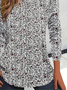 Damen Geblümt Langarm T-Shirts T-Shirt Rundhals Print Lässig Frühling/Herbst T-Shirt mit Grafik Oberteile