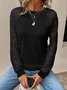Damen Geometrisch Langarm T-Shirts T-Shirt Rundhals Jacquard Retro Frühling/Herbst Oberteile