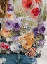 Damen Geblümt Rundhals Print Lässig Frühling/Herbst Langarm Sweatshirt