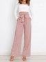Damen Unifarben Lang Elastische Taille Hose Lässig Frühling/Herbst Hose