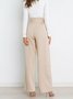 Damen Unifarben Lang Elastische Taille Hose Lässig Frühling/Herbst Hose