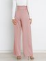 Damen Unifarben Lang Elastische Taille Hose Lässig Frühling/Herbst Hose