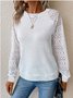 Damen Geometrisch Langarm T-Shirts T-Shirt Rundhals Jacquard Retro Frühling/Herbst Oberteile