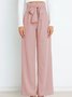 Damen Unifarben Lang Elastische Taille Hose Lässig Frühling/Herbst Hose