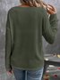 Damen Unifarben Langarm T-Shirts T-Shirt V-Ausschnitt Nahtverarbeitung Retro Frühling/Herbst Oberteile
