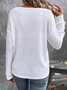 Damen Unifarben Langarm T-Shirts T-Shirt V-Ausschnitt Nahtverarbeitung Retro Frühling/Herbst Oberteile